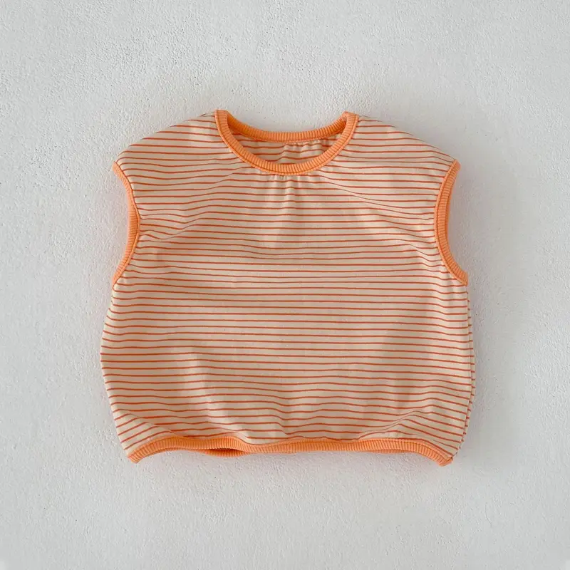 Summer new baby clothing, 0-3 year old boys and girls striped top+small fresh and cute bread pants+hat 3-piece set