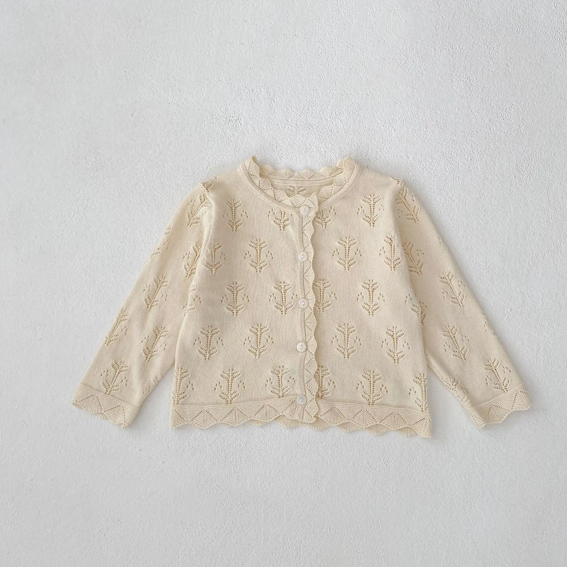 Summer new 0-3 year old baby clothing, delicate baby girl thin cardigan long sleeved air-conditioned shirt