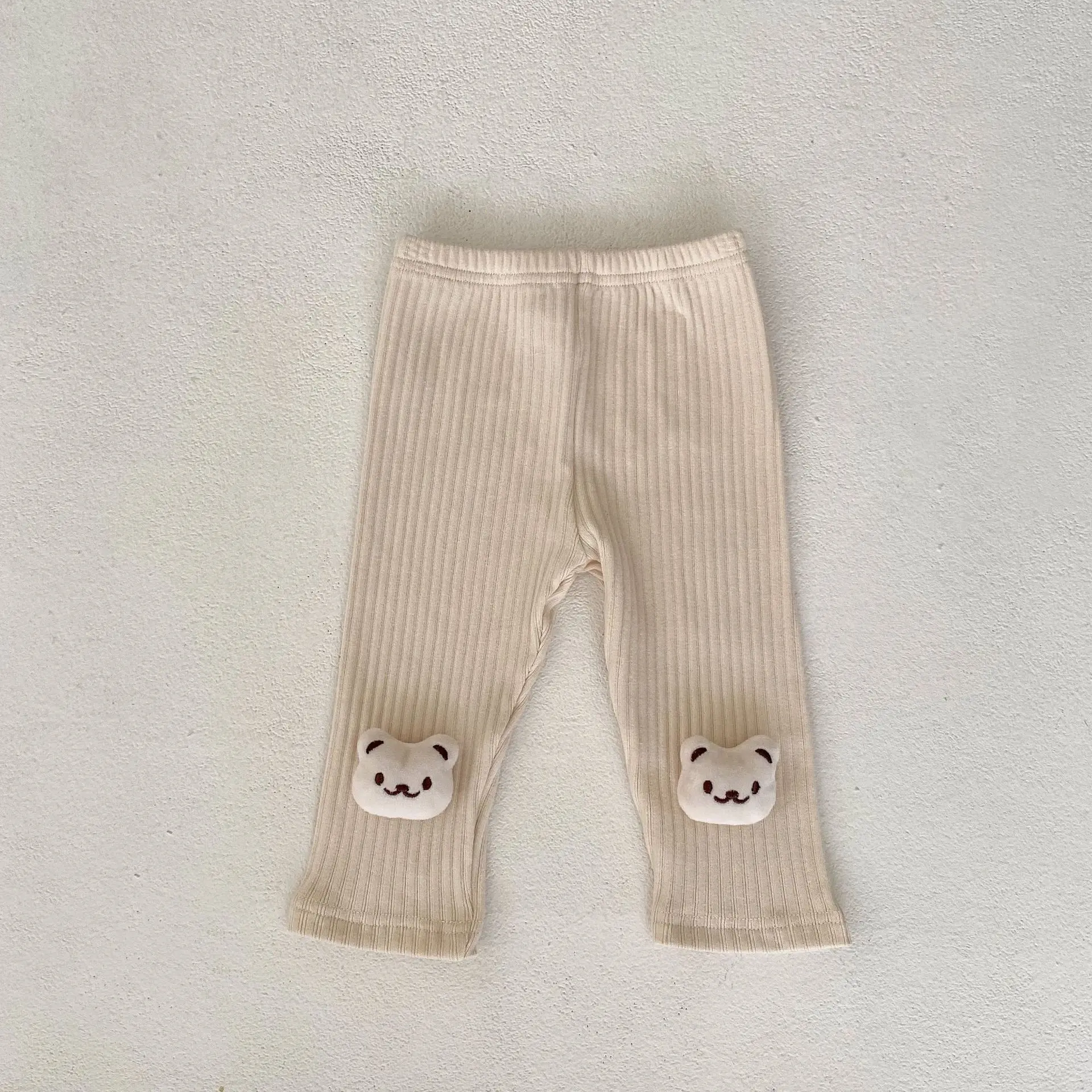 Autumn new 0-3 year old baby clothing, exquisite baby girl cute bear doll, vertical elastic waistband leggings