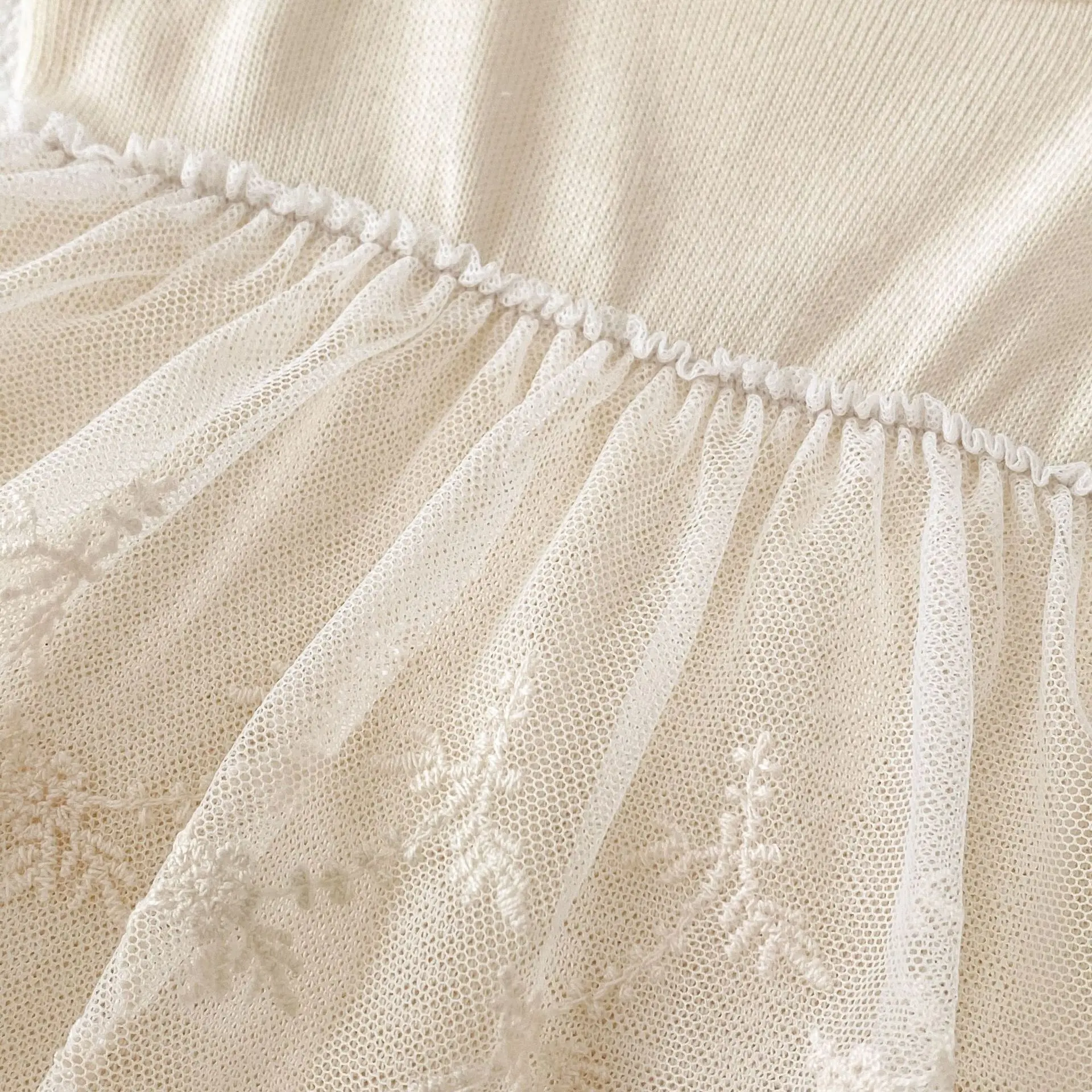 New baby clothes for summer, baby girls aged 0-3 years, lace stitched suspender onesies