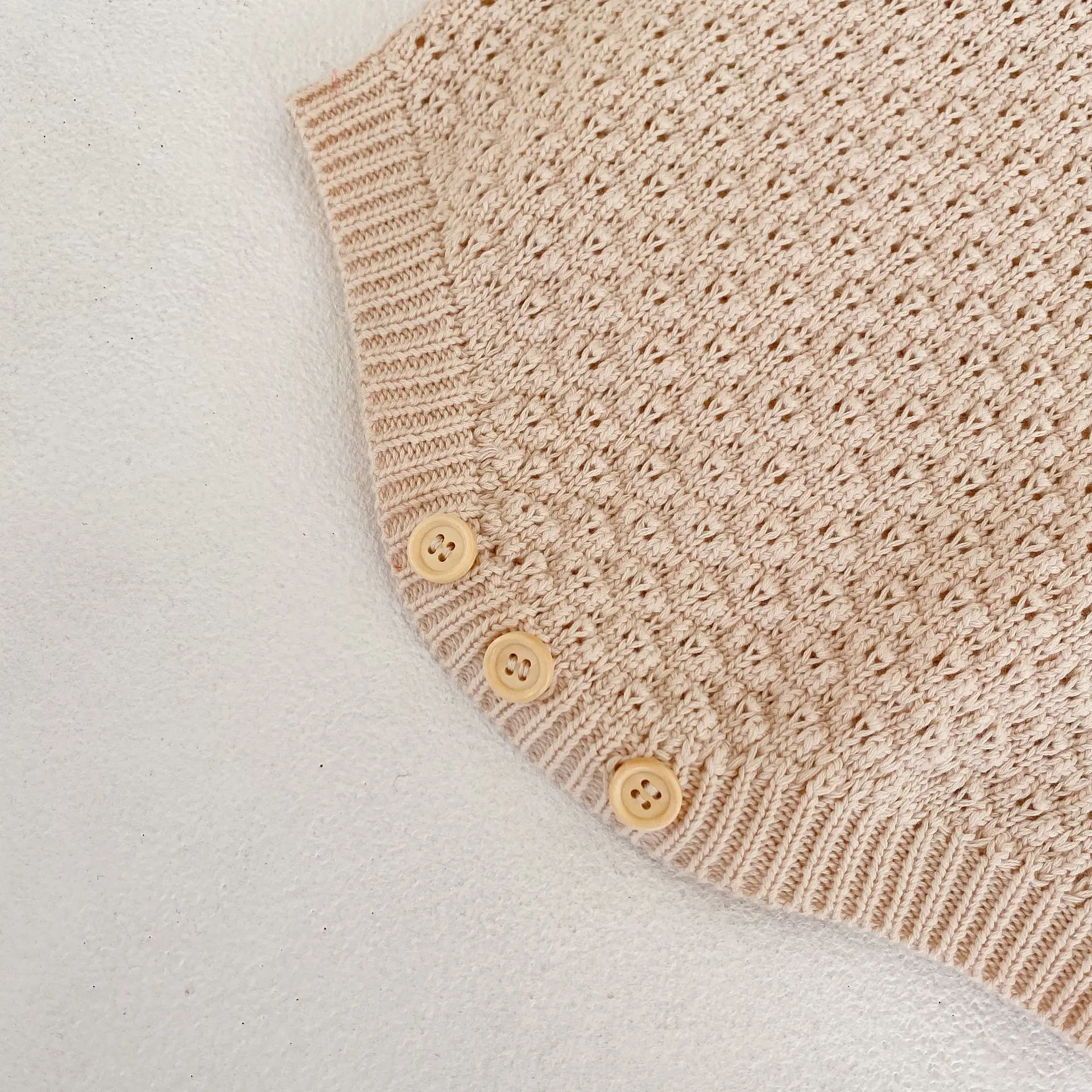 Instagram Spring and Autumn Clothing 0-3 Year Old Girl Fashion Versatile Knitted Sweater Triangle Sweater Baby Solid Color Sweat