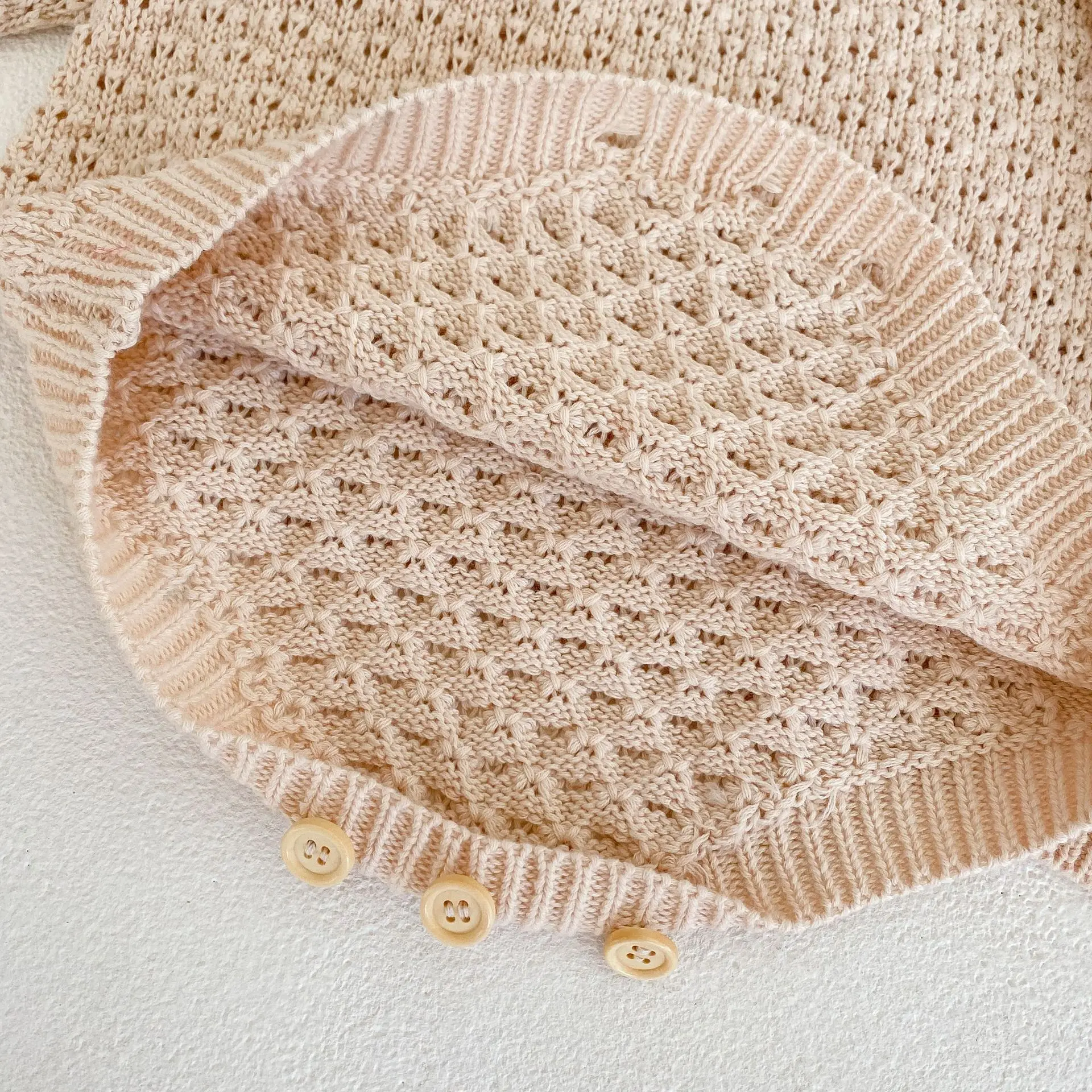 Instagram Spring and Autumn Clothing 0-3 Year Old Girl Fashion Versatile Knitted Sweater Triangle Sweater Baby Solid Color Sweat