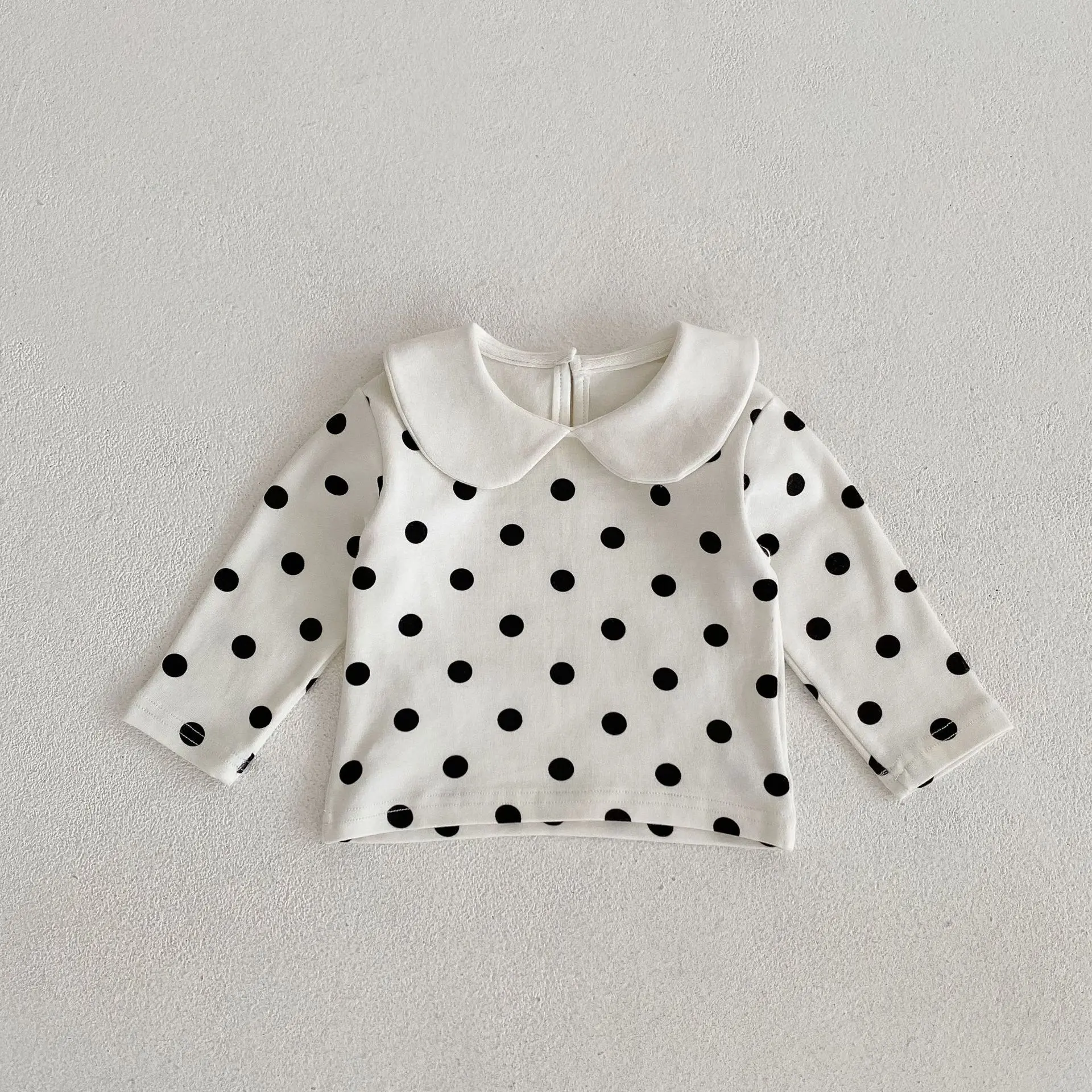 spring and autumn  new 0-3 year old baby clothing, exquisite and simple baby girl T-shirt, cute baby collar long sleeved top