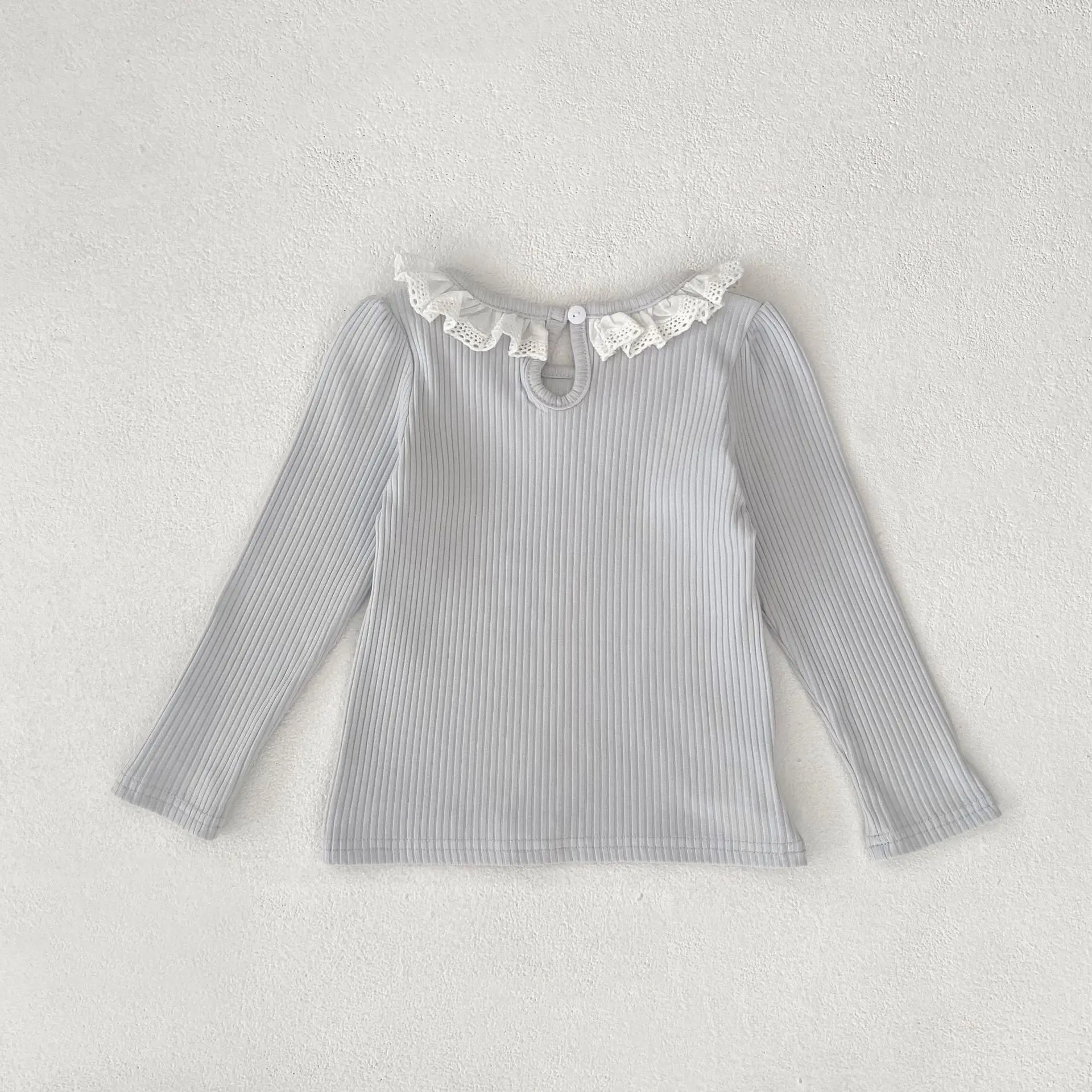 New autumn baby clothing for 0-3 years old, exquisite baby girl fashion lace collar long sleeved base shirt, easy to wear top