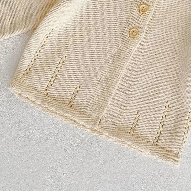 Autumn new baby clothing, 0-3 year old baby girl sweet hundred tower cardigan cotton yarn knitted sweater round neck jacket