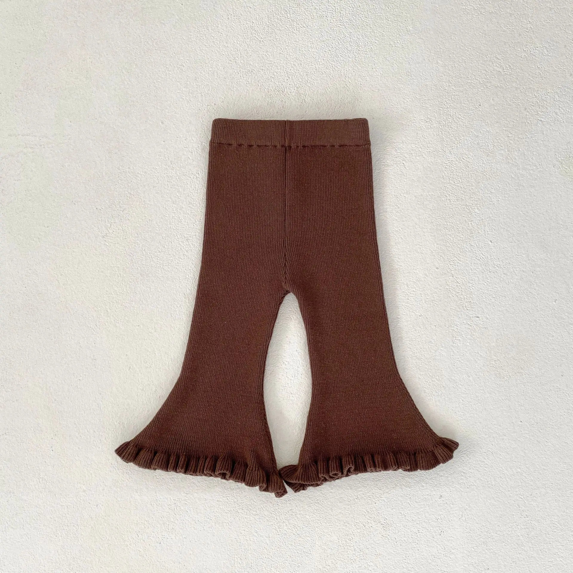 Instagram Spring and Autumn New Fashion Versatile Woolen Knitted Pants for Infants and Girls Fashion Trend Slim Fit Knitted Vers