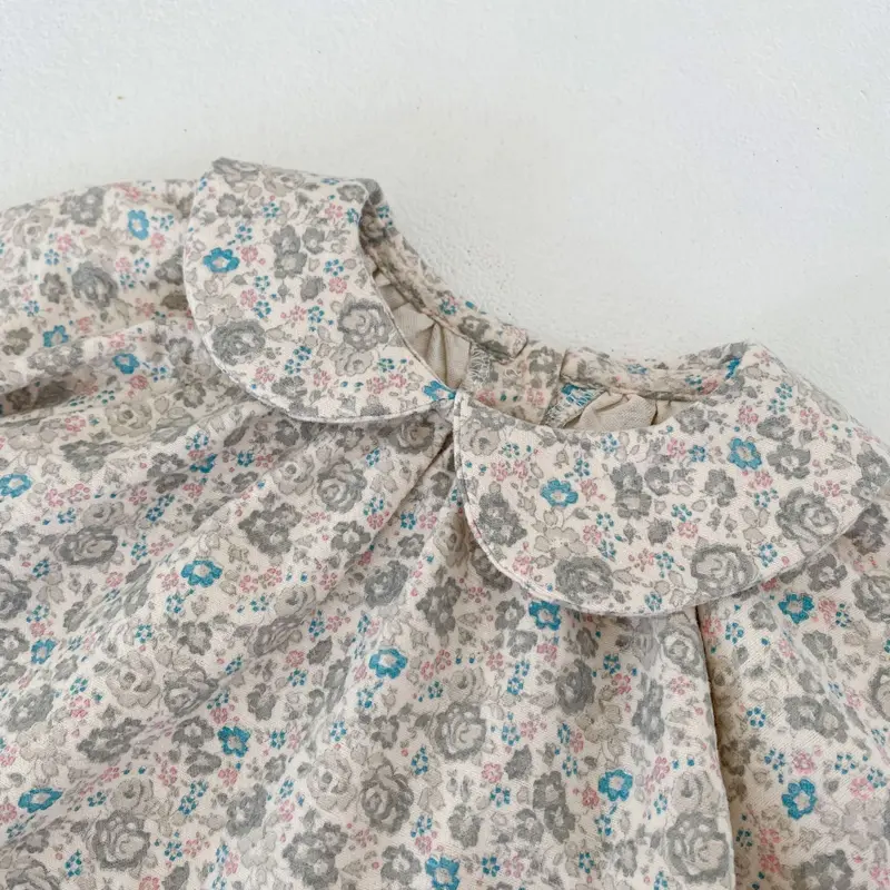 Autumn New Baby Clothing, 0-3 Year Old Girl Print Doll Neck Long sleeved Top+Bread Pants Two Piece Set