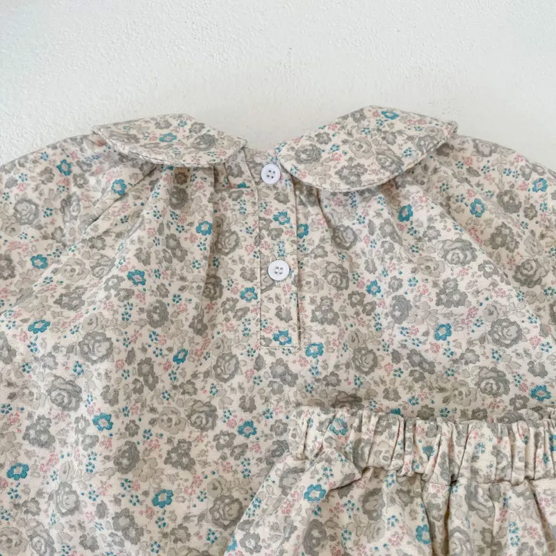 Autumn New Baby Clothing, 0-3 Year Old Girl Print Doll Neck Long sleeved Top+Bread Pants Two Piece Set