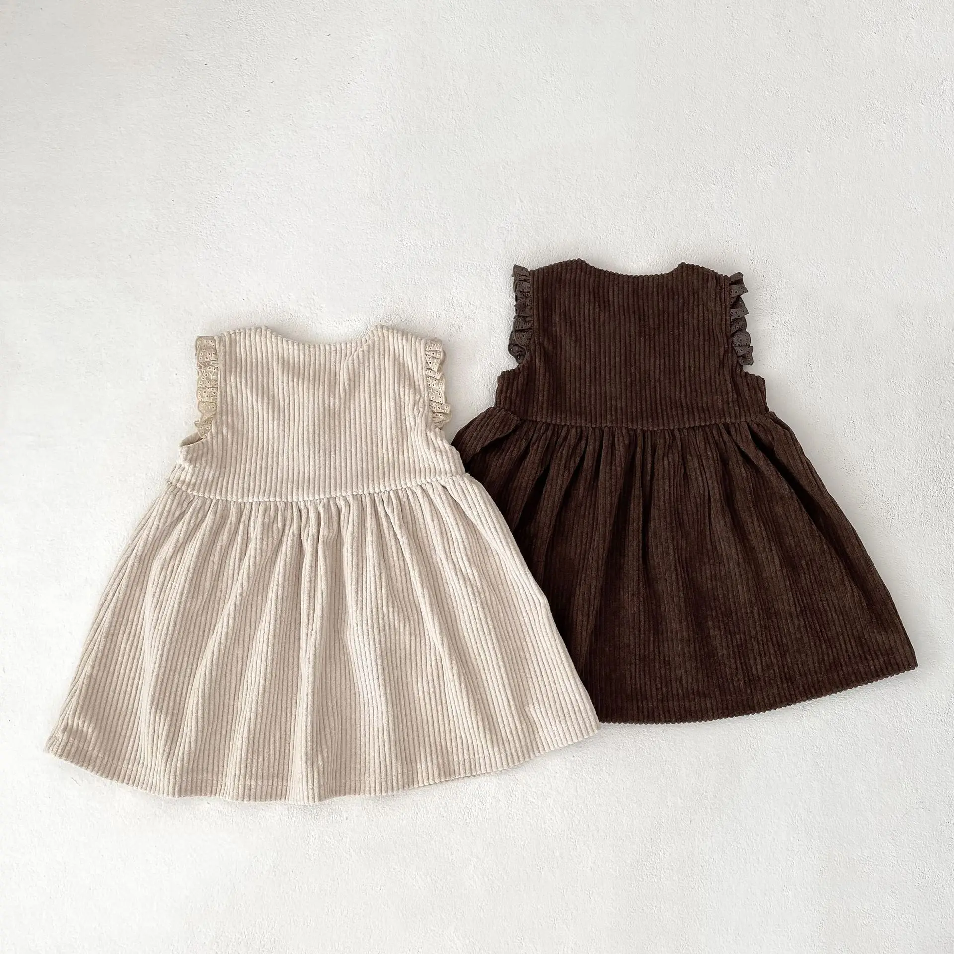 New autumn baby clothing for 0-3 years old, cute baby girl vest dress, exquisite embroidered dress