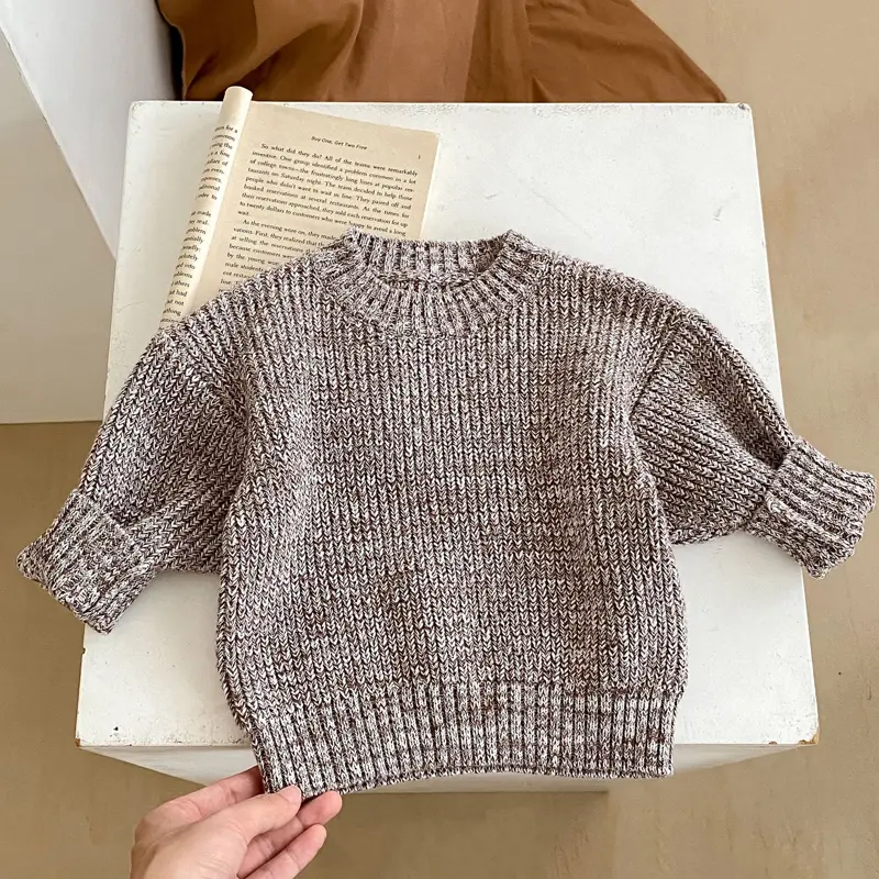 Spring and Autumn New Baby Clothing, 0-3 Year Old Boys and Girls, Mixed Color Knitted Sweater+Pants Two Piece Set