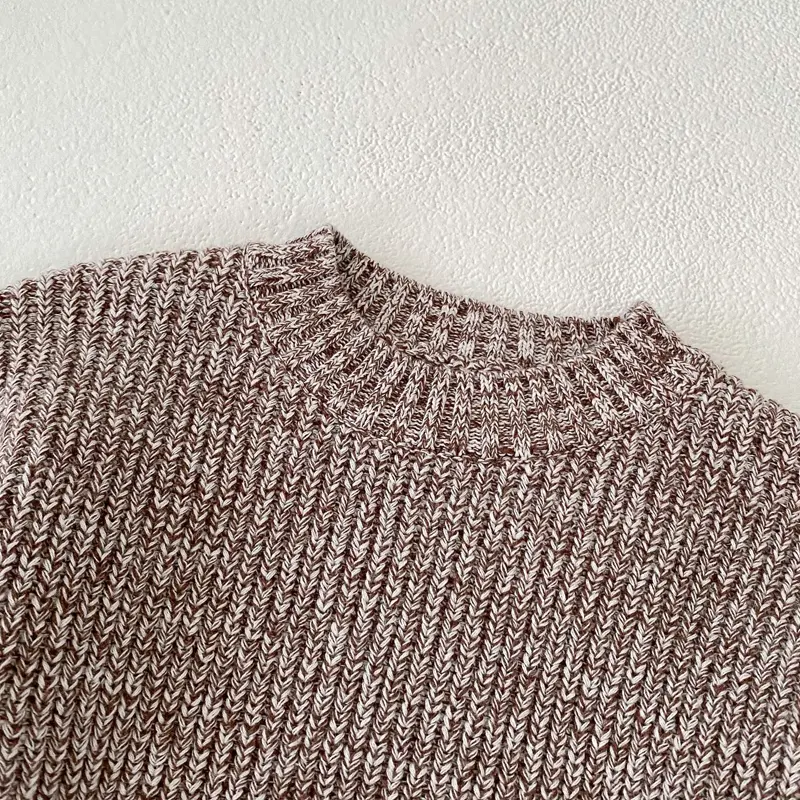 Spring and Autumn New Baby Clothing, 0-3 Year Old Boys and Girls, Mixed Color Knitted Sweater+Pants Two Piece Set