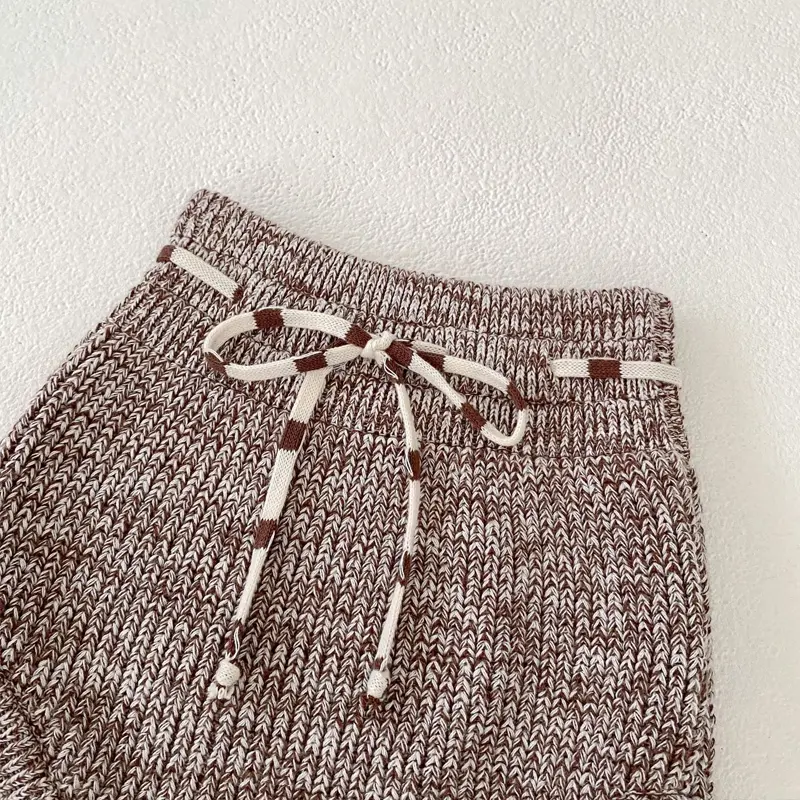 Spring and Autumn New Baby Clothing, 0-3 Year Old Boys and Girls, Mixed Color Knitted Sweater+Pants Two Piece Set