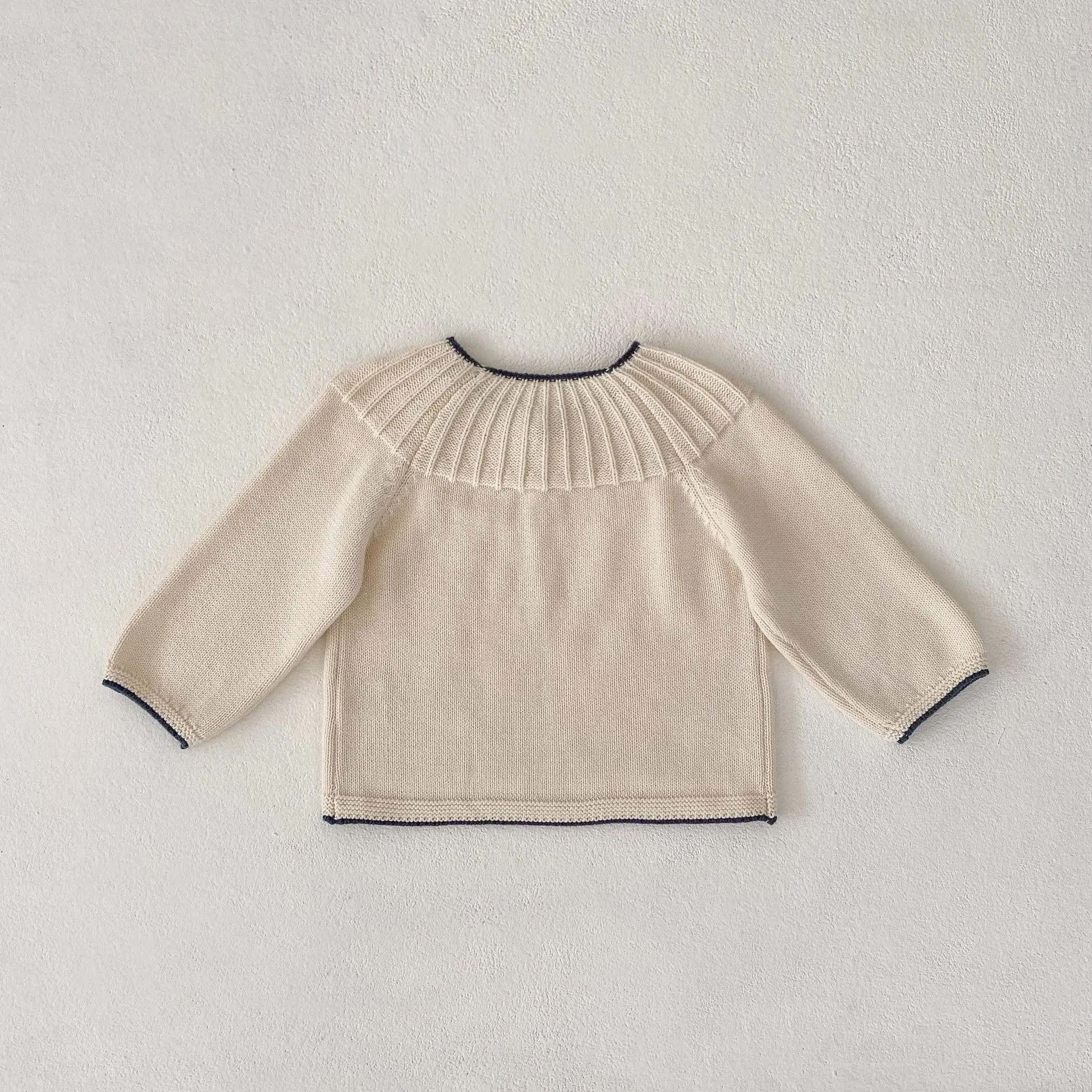 INS Spring, Autumn, Winter Fashion Single Item Girl Baby Sweater Cardigan Baby Sweater Herringbone Jacquard Knitted Coat