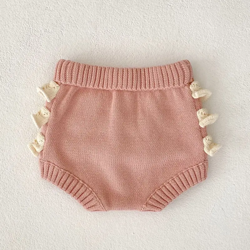 Autumn New 0-3 Year Old Baby Clothing Knitted Triangle Climbing Pants for Girls Cute Ruffle Edge Knitted Pants