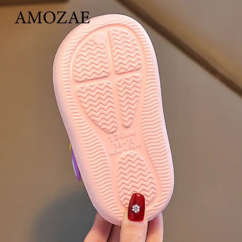 Summer Children Beach Slippers Cartoon Holes Baby Casual Shoes Kids Lightweight Breathable Indoor Outdoor Cute EVA Sandals