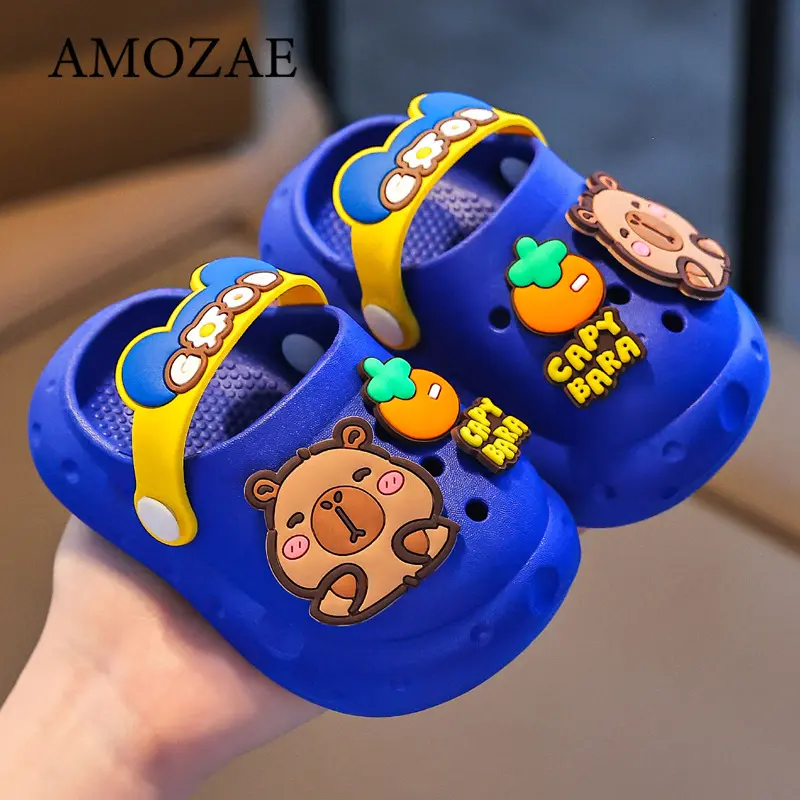 Kids Soft EVA Cartoon Sandals Animal Designs Non Slip Soles Bath Beach Slipper Outdoor Play Boys Girls Breathable Water Shoes