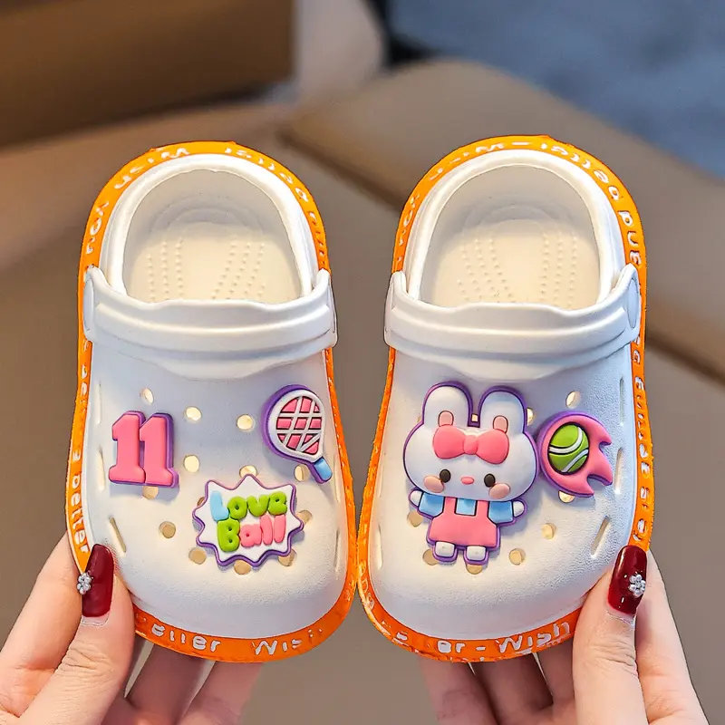 Sweet Baby Slippers Summer Toddler Beach Shoes Kids Lightweight Breathable Cute Cartoon Little Boys Girl Close toed Sandals