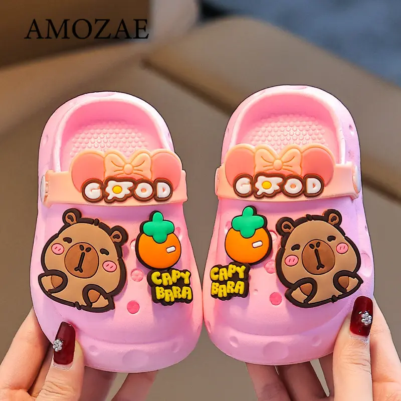 Kids Soft EVA Cartoon Sandals Animal Designs Non Slip Soles Bath Beach Slipper Outdoor Play Boys Girls Breathable Water Shoes