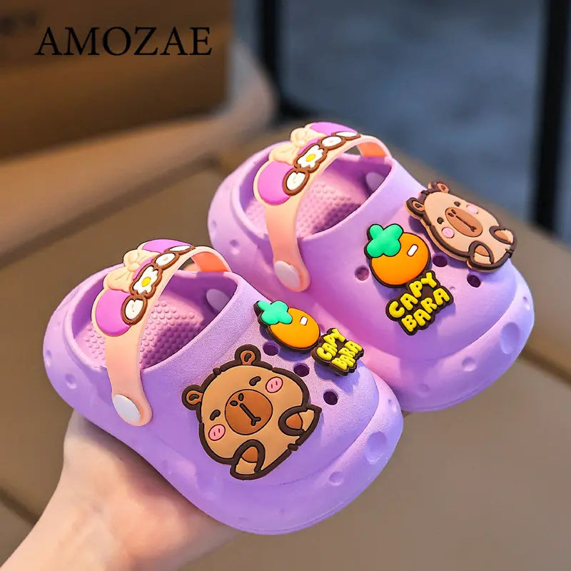 Kids Soft EVA Cartoon Sandals Animal Designs Non Slip Soles Bath Beach Slipper Outdoor Play Boys Girls Breathable Water Shoes