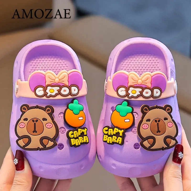 Kids Soft EVA Cartoon Sandals Animal Designs Non Slip Soles Bath Beach Slipper Outdoor Play Boys Girls Breathable Water Shoes