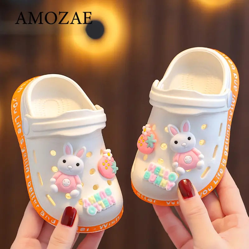 Children Cartoon Home Sandals Baby Girls Breathable Closed Toe Bathroom Antislip Slippers Boys' Baby Cool Outdoor Beach Sandals