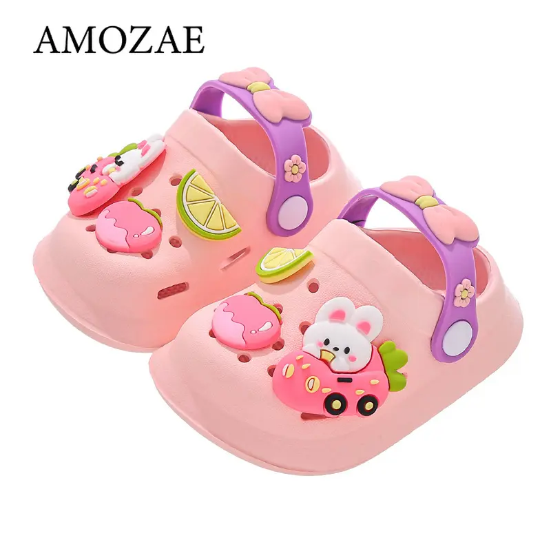 Kids Indoor Hole Slippers Summer Slip-resistant Clog Shoes Outdoor Boys Girls Anti-slip Sandals Comfortable Breathable Footwear