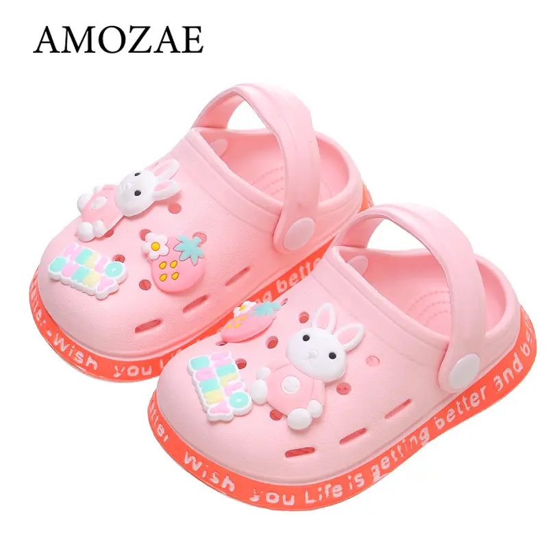 Children Cartoon Home Sandals Baby Girls Breathable Closed Toe Bathroom Antislip Slippers Boys' Baby Cool Outdoor Beach Sandals