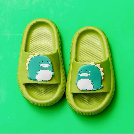 Kids Cartoon Slippers Children Summer Bath Slippers Soft PVC Sole Easy Wear for Boys Girls 2-8 Years Home Outing Comfort