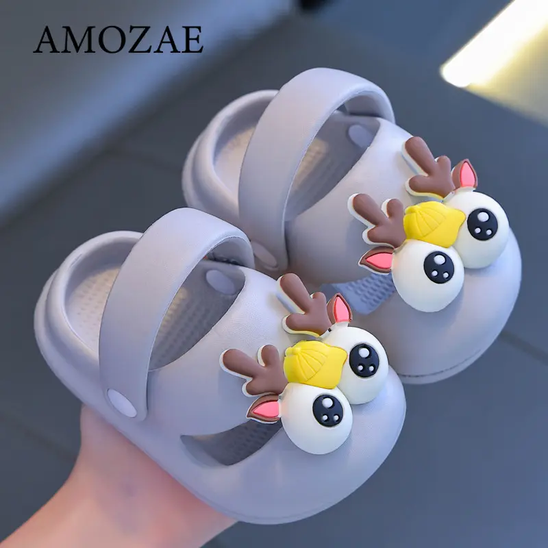 New Summer Children Sandals Kids Cartoon Rabbit Slippers Toddler Boys Girls Soft Sole Shoes Anti-Slip Indoor Bathing Slippers