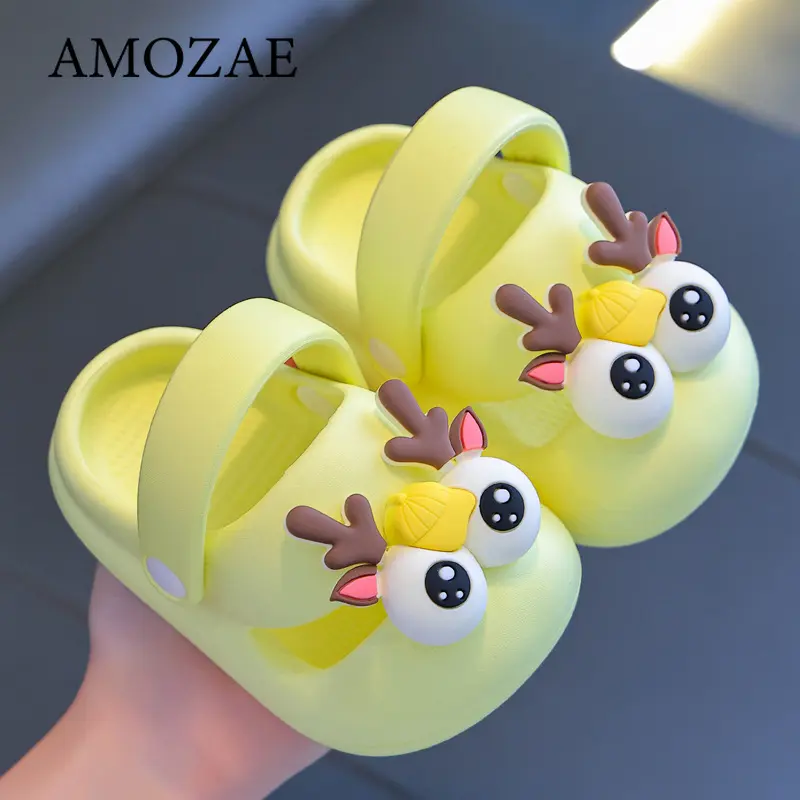 New Summer Children Sandals Kids Cartoon Rabbit Slippers Toddler Boys Girls Soft Sole Shoes Anti-Slip Indoor Bathing Slippers