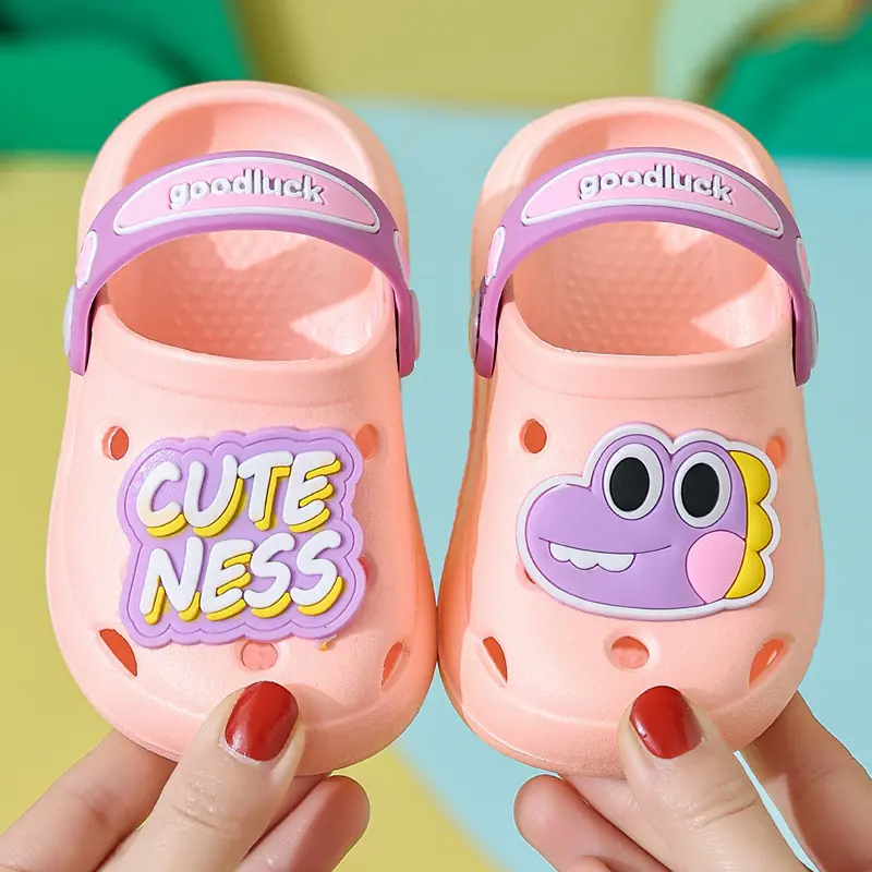 Cartoon Home Slippers Kids Summer Soft Soled Non-Slip Sandals Cute Unisex PVC Round Head Baby Shoes for Boys and Girls