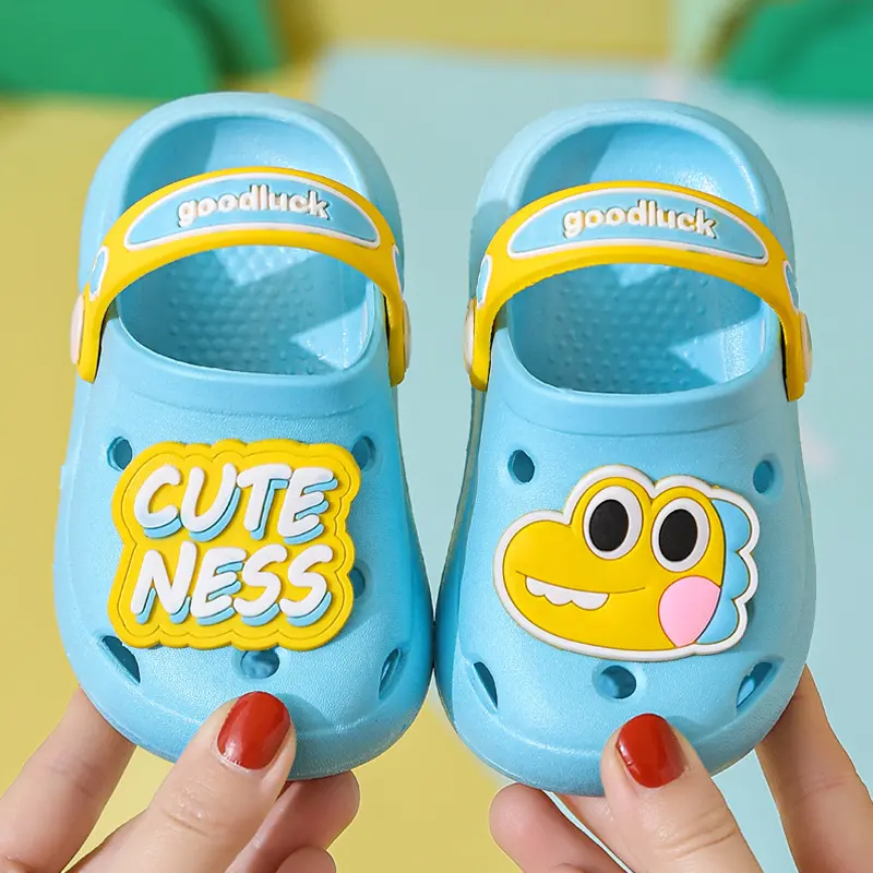 Cartoon Home Slippers Kids Summer Soft Soled Non-Slip Sandals Cute Unisex PVC Round Head Baby Shoes for Boys and Girls