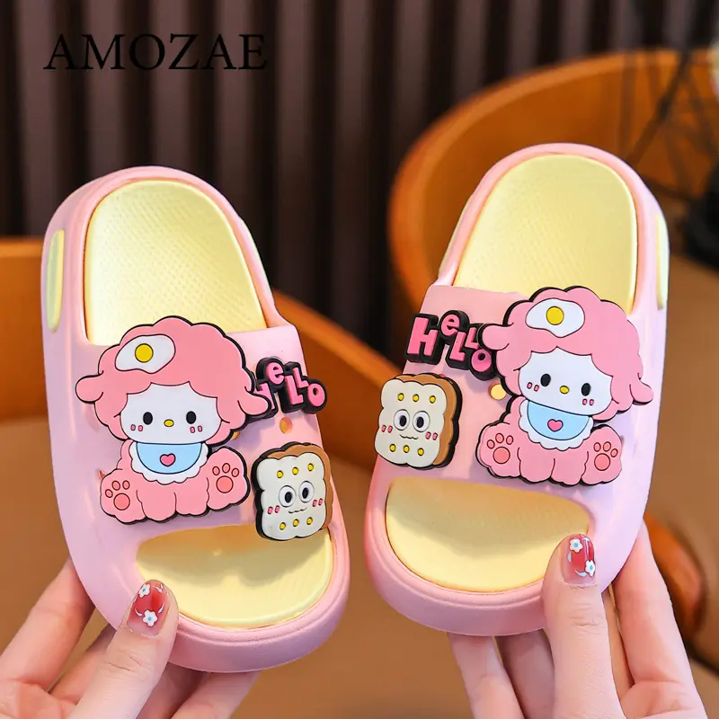 Children Cartoon Cute Versatile Eva Slippers for Boys and Girls Fashionable Double Soft-Soled Non-Slip Sandals