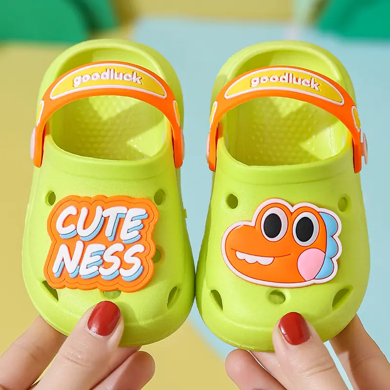 Cartoon Home Slippers Kids Summer Soft Soled Non-Slip Sandals Cute Unisex PVC Round Head Baby Shoes for Boys and Girls