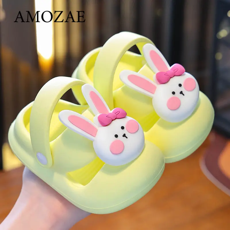 Summer Children's  Sandals EVA Cartoon Rabbit Baby Girls Slippers Non Slip Home Soft Soled Kids Beach Shoes Sandals