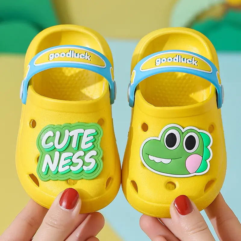 Cartoon Home Slippers Kids Summer Soft Soled Non-Slip Sandals Cute Unisex PVC Round Head Baby Shoes for Boys and Girls