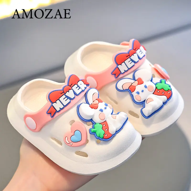 Boys&Girls Summer Sandals Children Soft Sole Garden Clogs Indoor Slippers Kids Lightweight Breathable Cute Cartoon Shoes