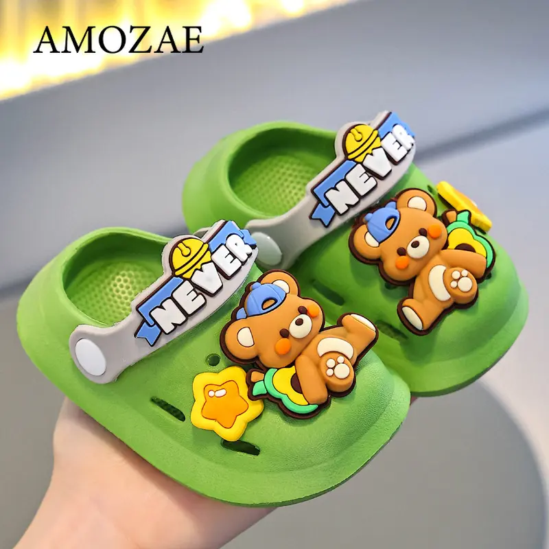 Boys&Girls Summer Sandals Children Soft Sole Garden Clogs Indoor Slippers Kids Lightweight Breathable Cute Cartoon Shoes