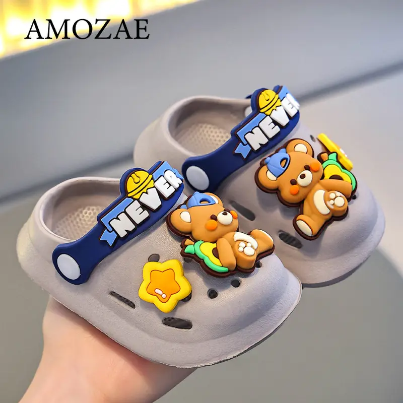 Boys&Girls Summer Sandals Children Soft Sole Garden Clogs Indoor Slippers Kids Lightweight Breathable Cute Cartoon Shoes