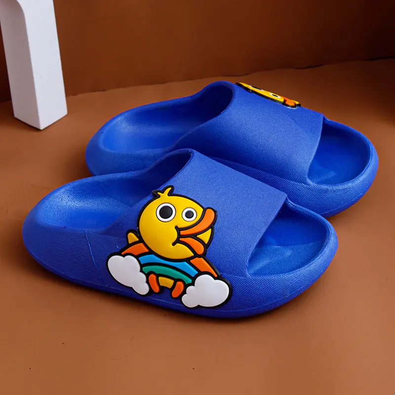 Cute Summer Kids Cartoon Duck Soft Sole Anti-Skid Waterproof Sandals for Boys Girls Beach Home Slippers