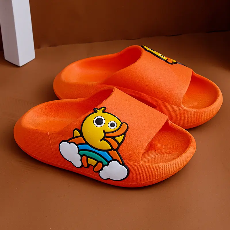 Cute Summer Kids Cartoon Duck Soft Sole Anti-Skid Waterproof Sandals for Boys Girls Beach Home Slippers