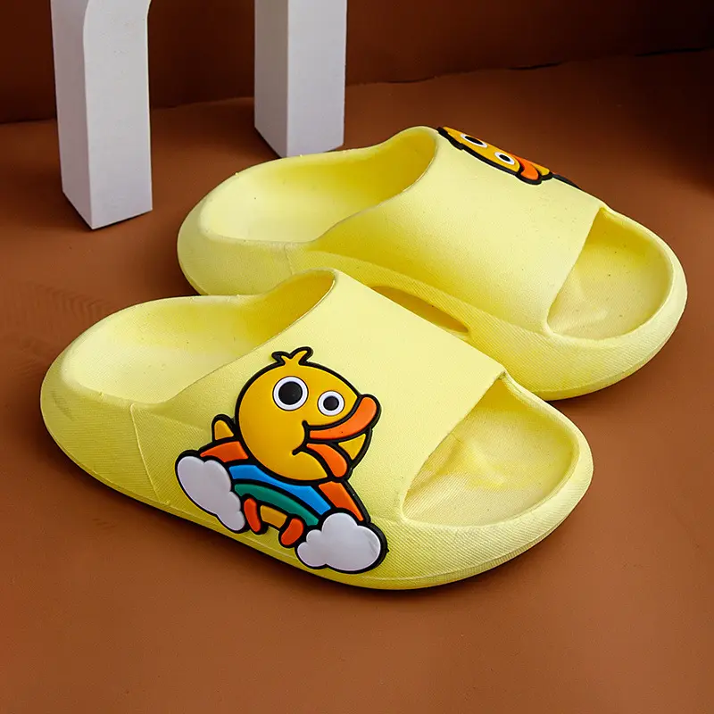 Cute Summer Kids Cartoon Duck Soft Sole Anti-Skid Waterproof Sandals for Boys Girls Beach Home Slippers