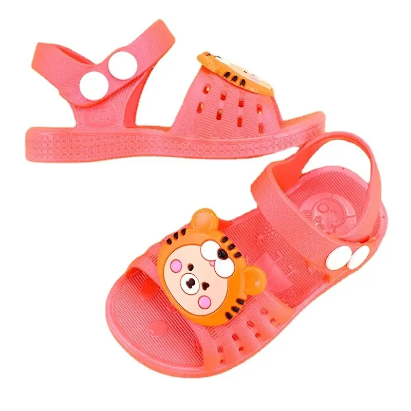 PVC Summer Kids Sandals Hole Children's Shoes Slippers Anti-Skid Cartoon DIY Design Hole Baby Shoes Sandy Beach For Boys Girls
