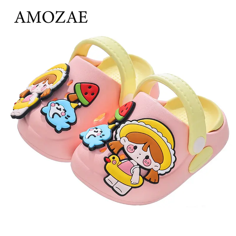 New Summer Children's Slippers Girls Cartoon Hole ShoeAnti Slip Outdoor Cool Mop Lightweight And Comfortable Sandals