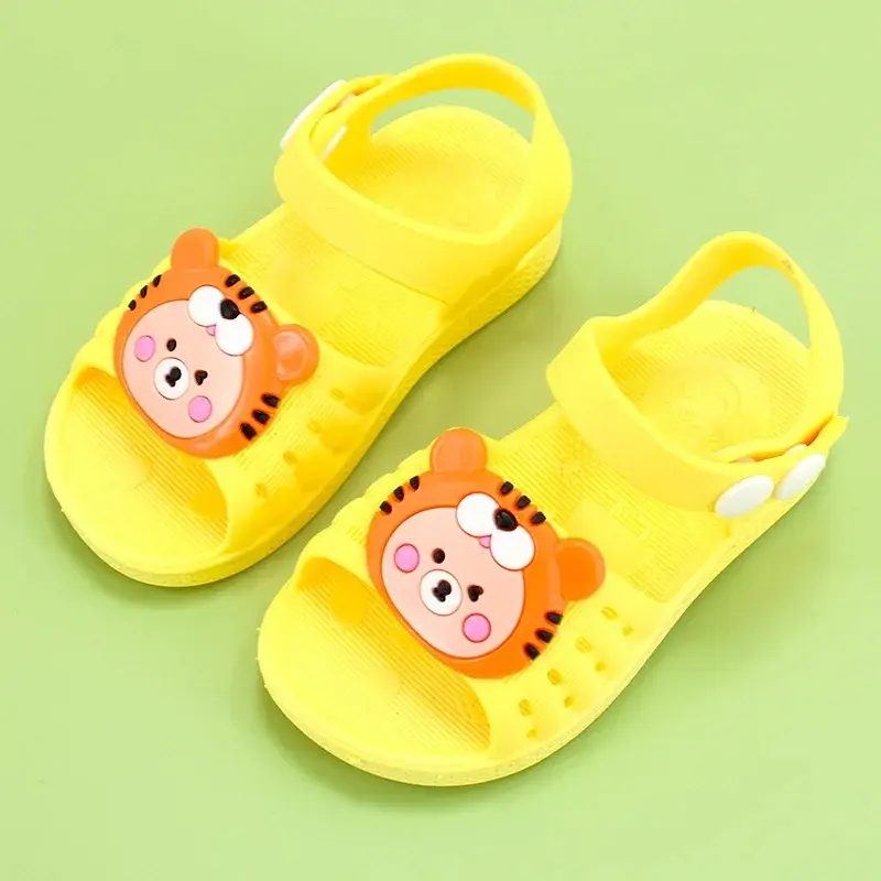 PVC Summer Kids Sandals Hole Children's Shoes Slippers Anti-Skid Cartoon DIY Design Hole Baby Shoes Sandy Beach For Boys Girls