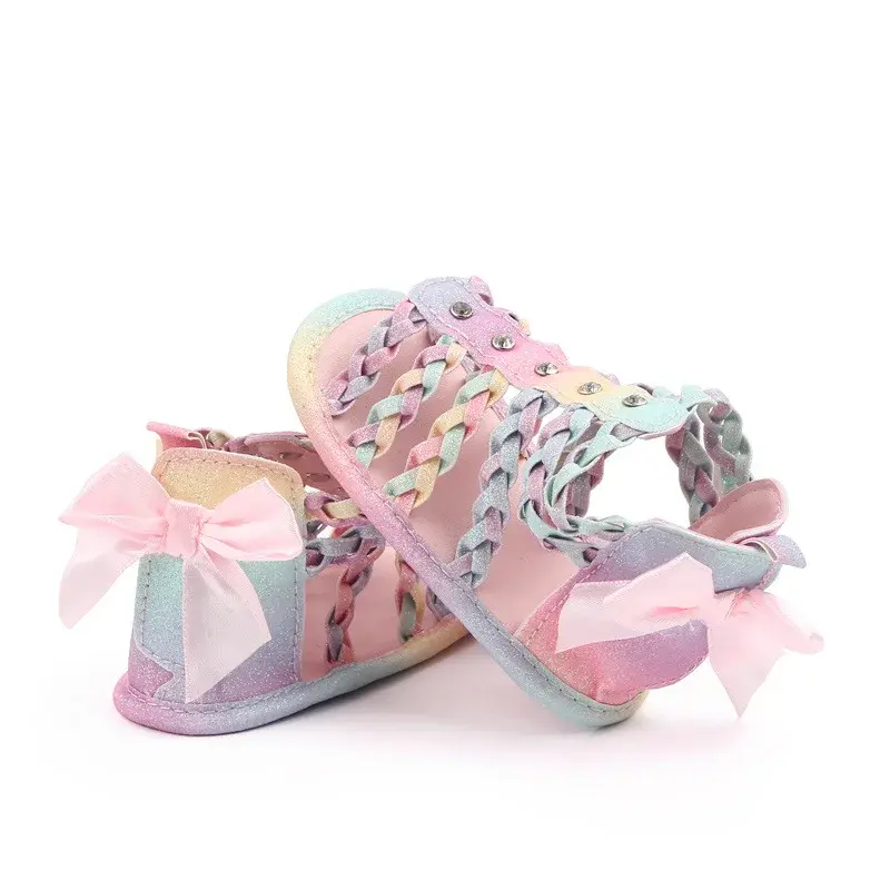 2025 Fashion Infant Baby Girl Sandals Toddler Summer Newborn Shoes Soft Sole Footwear Cute Bows Sandalen