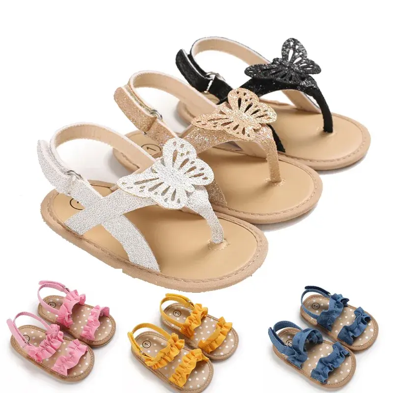 Fashion Infant Toddler Soft-soled Non-slip Baby Shoes Girl Shiny PU Bow Summer Kids Sandals Soft Sole Anti Slip First Walkers