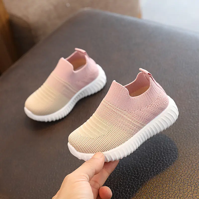 Children Breathable Mesh Kids Sneakers for Boys Girls Spring Autumn Slip On Sport Casual Toddler Shoes Patchwork Color Design