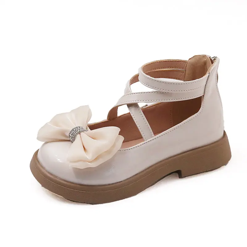 2025 Girls Children Leather Autumn Butterfly Bow Fashion Sweet Lolita Princess College Style Black Student Single Shoes