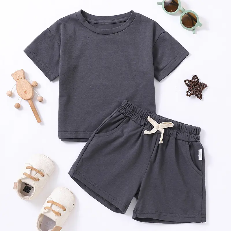 Summer 2pcs Kids Clothes Sets Children Sports Style Tracksuits T-shirts and Shorts Boy and Girl Outfits Suits